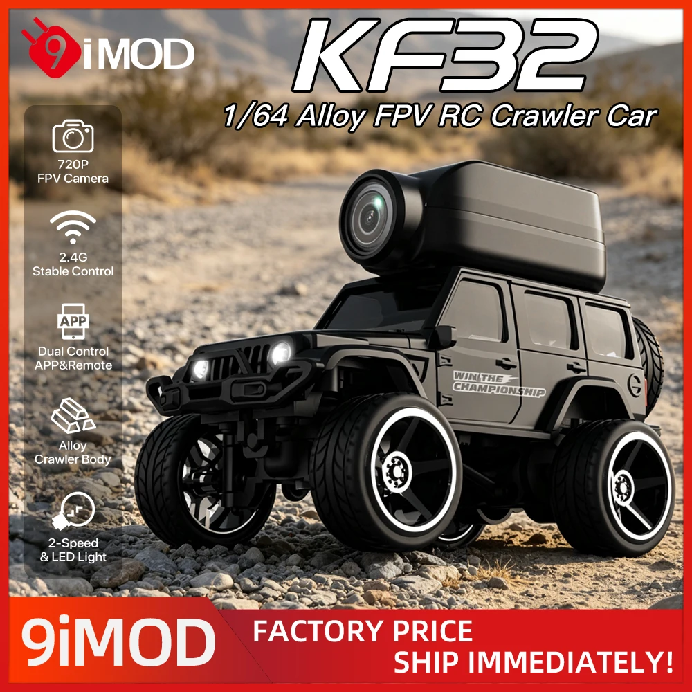 9IMOD KF32 1:64 Alloy Video RC Car Remote Control Crawler with 720P Camera 150mAh Battery 2.4G Remote Control for Adults Kids