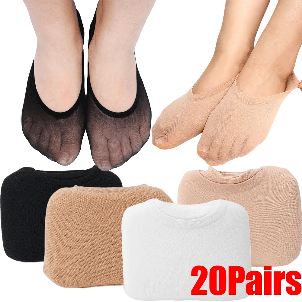 Chaussettes d'été invisibles pour femmes, 10/20 paires, bateau, ballerine, fines, transparentes