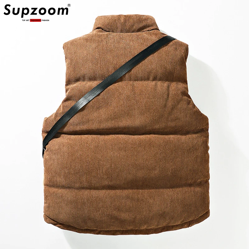 Supzoom Top Fashion New Arrival Cotton Autumn And Winter Solid Color Collar Corduroy Backpack Fashionable Warm Thickened Vest