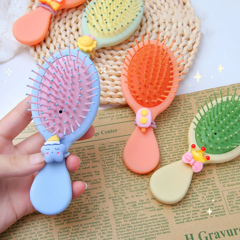 Anti-screw Massage Portable Candy Color Hairbrush Air Cushion Untangling Hair Brush Comb Rope for Women Baby Mother-kids Things