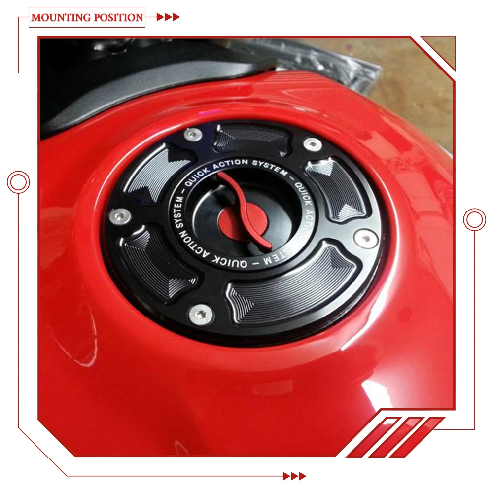 CNC Keyless Quick Fuel Tank Cover For Ducati Panigale V4 V2 899 959 1199 1299 Motorcycle Gas oline Plug Keyless Airbox Cap Parts