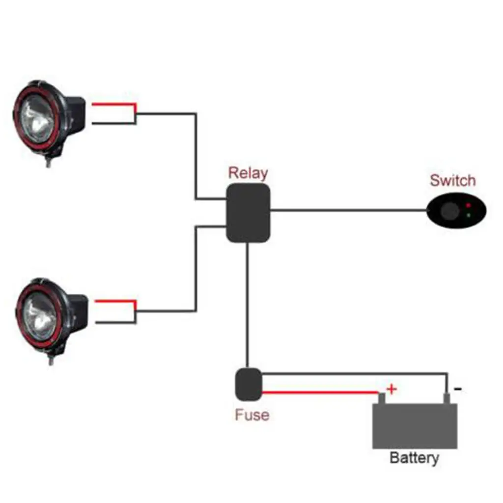 

LED Light Bar Wiring Harness Rubber Relay Switch Cable with Blade Fuse for 12V Motorcycle Headlight Accessory