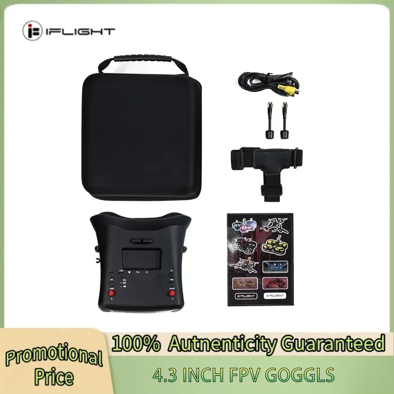 

IFlight 4.3inch FPV Goggles NTSC 40CH 5.8GHz with DVR Function Built-in 3.7V/2000mAh Battery/ 5.8GHz 40ch Receiver for FPV Drone