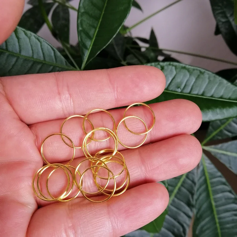 Camal 100 stks Goud 13mm/0.51 inch Ring Connectors voor Achthoekige Kralen Kristallen Hangende Prisma Opknoping Aansluiten lamp Kroonluchter