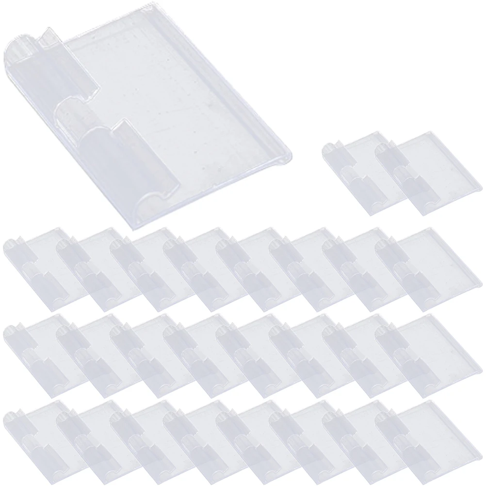 

50 Pcs Retail Display Racks Tag Holders PVC Retail Tags Clear Display Shelf Sign Holders Storage Bin Labels Market Price
