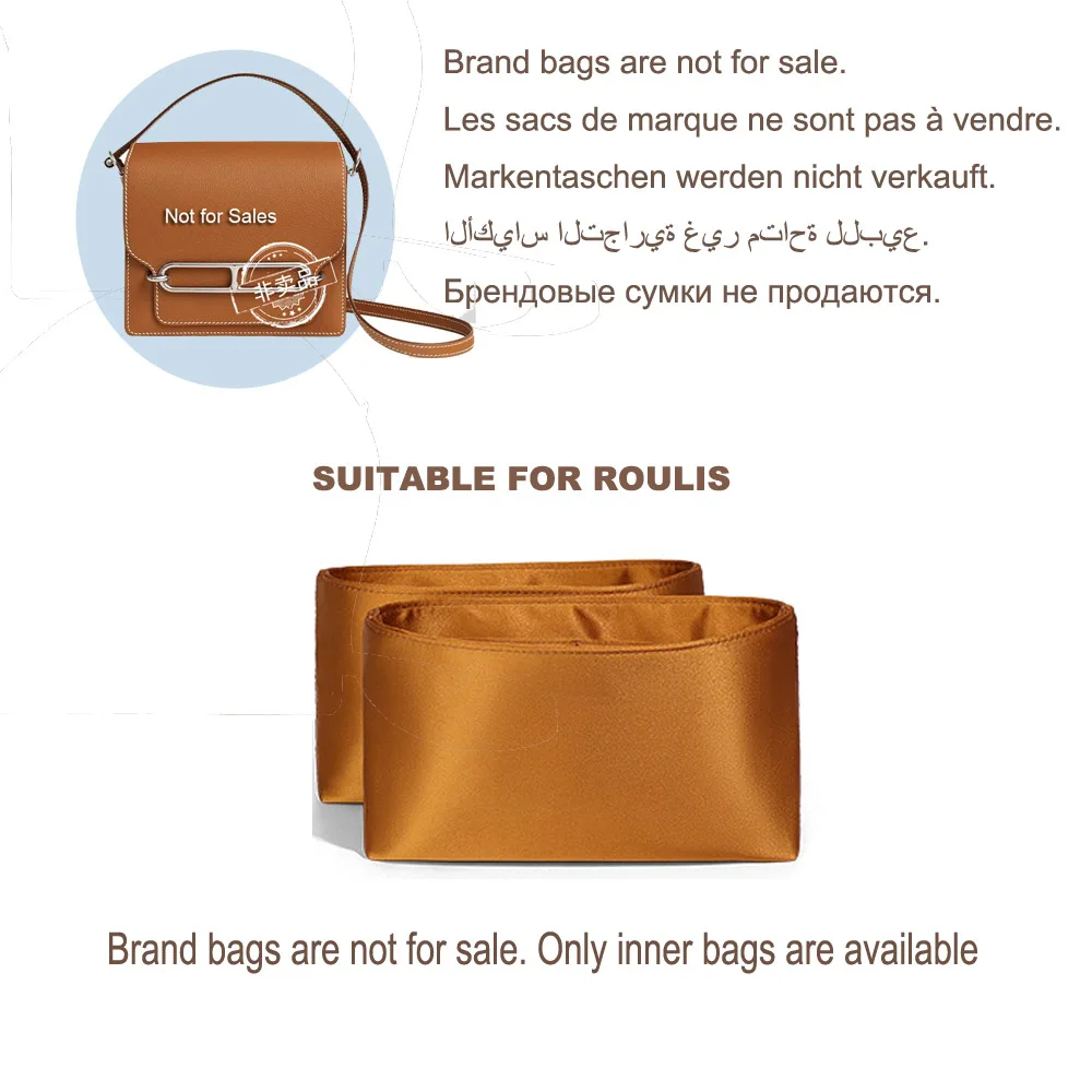 

High Quality Bag Organizer for Hermes Roulis Bag acetate satin storage cosmetic bag liner bag support protective inner bag
