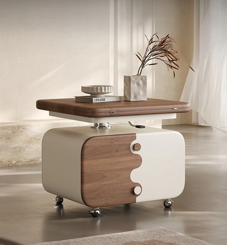 

Italian light luxury designer cart coffee table cream wind small apartment living room coffee table simple