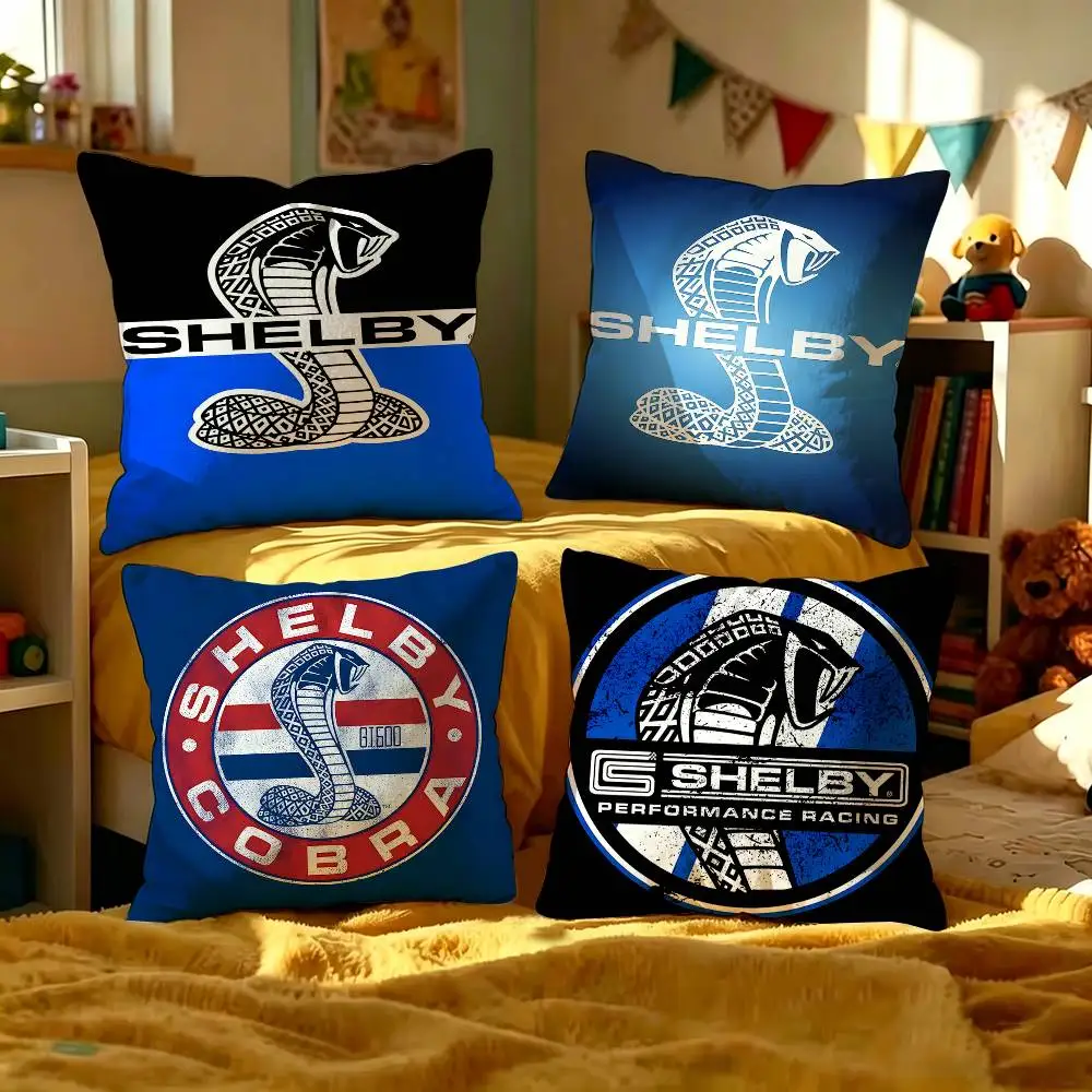 S-Shelby Logo Pillow Cushion Cover Pillowcase Living Room Sofa Home Decor Customized