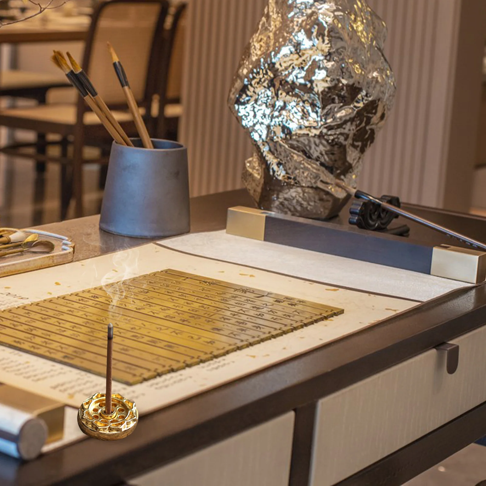 

10Pcs Lotus Flower Incense Burner Copper Alloy Retro Style Aroma Therapy Holder for Home Tea Room Meditation Relaxation Decor