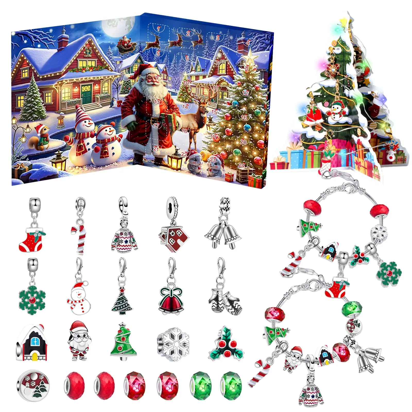 Kitchen Timer Cute Christmas Countdown Calendar 24 Days Bracelet And Beads Beginner Friendly Jewelry Large Digital Timer Clock