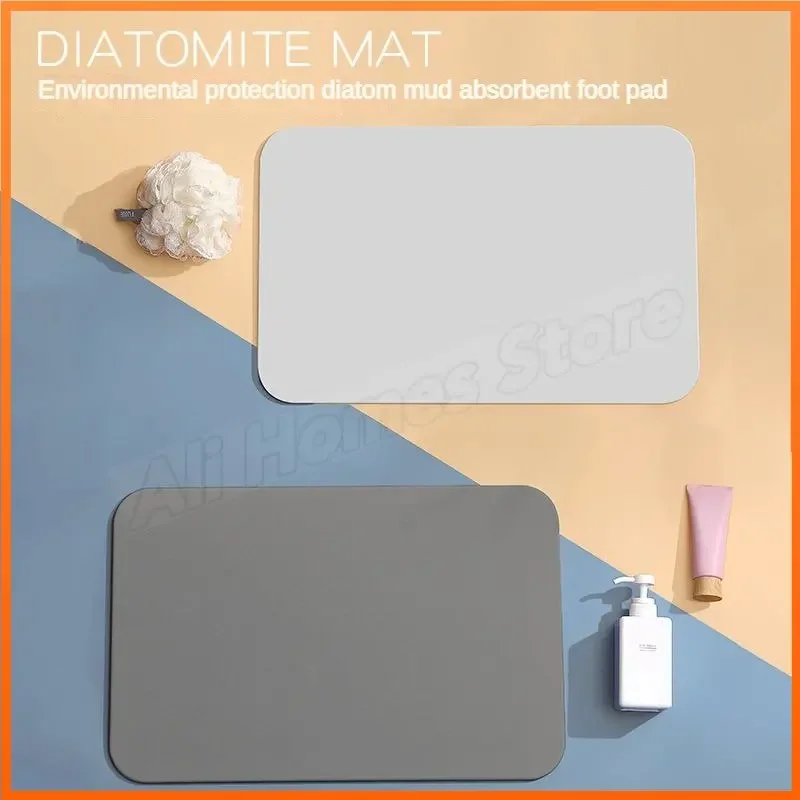 30cmx40cm Stone Bath Mat Absorber Diatomaceous Absorbent Shower Mat Non-Slip Super Fast-Drying Mat forCounter Tub Bathroom Floor