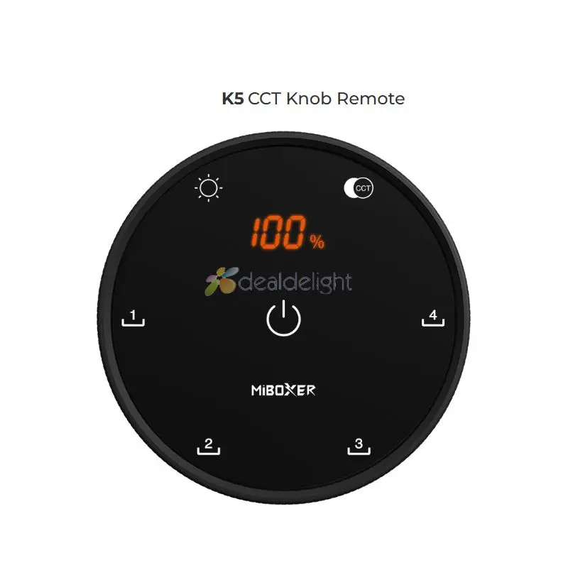MiBoxer 4 Scenes Rotating Remote K6 RGB/CCTK5 CCT Rotary Knob  Control 2.4GHz Wireless Adjustable dimmable