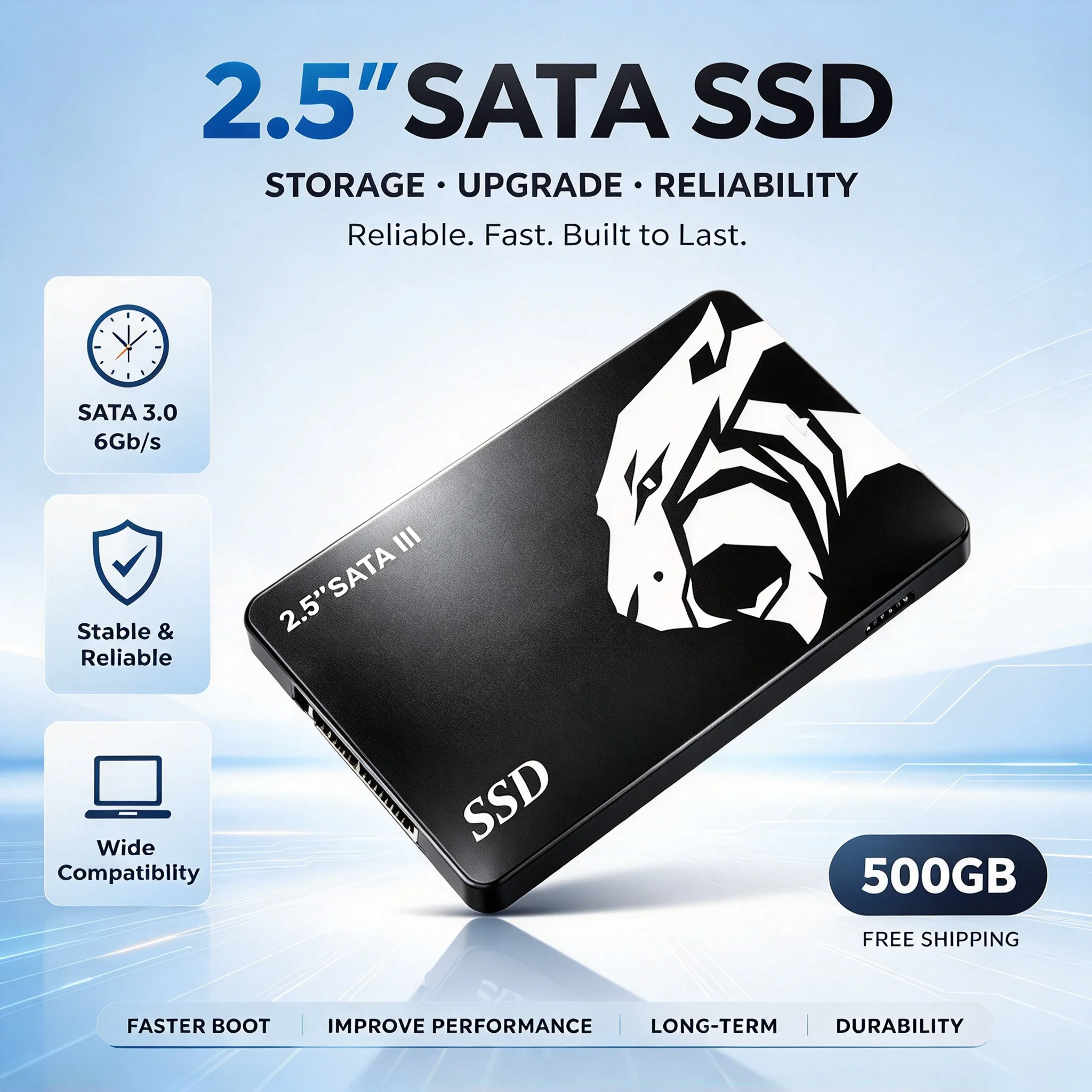 Reliable BAOZI SATA3 2.5 Inch SSD 500GB 1TB 2TB 4TB Internal Solid State Drive for Laptop Desktop File Storage Upgrade and Game