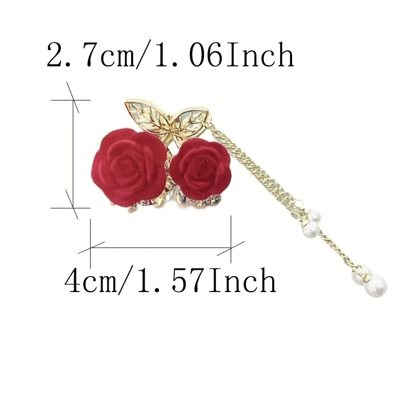 Retro rose-shaped hair clips for styling hair up, securing stray hairs, and enhancing the overall aesthetic of an outfit.