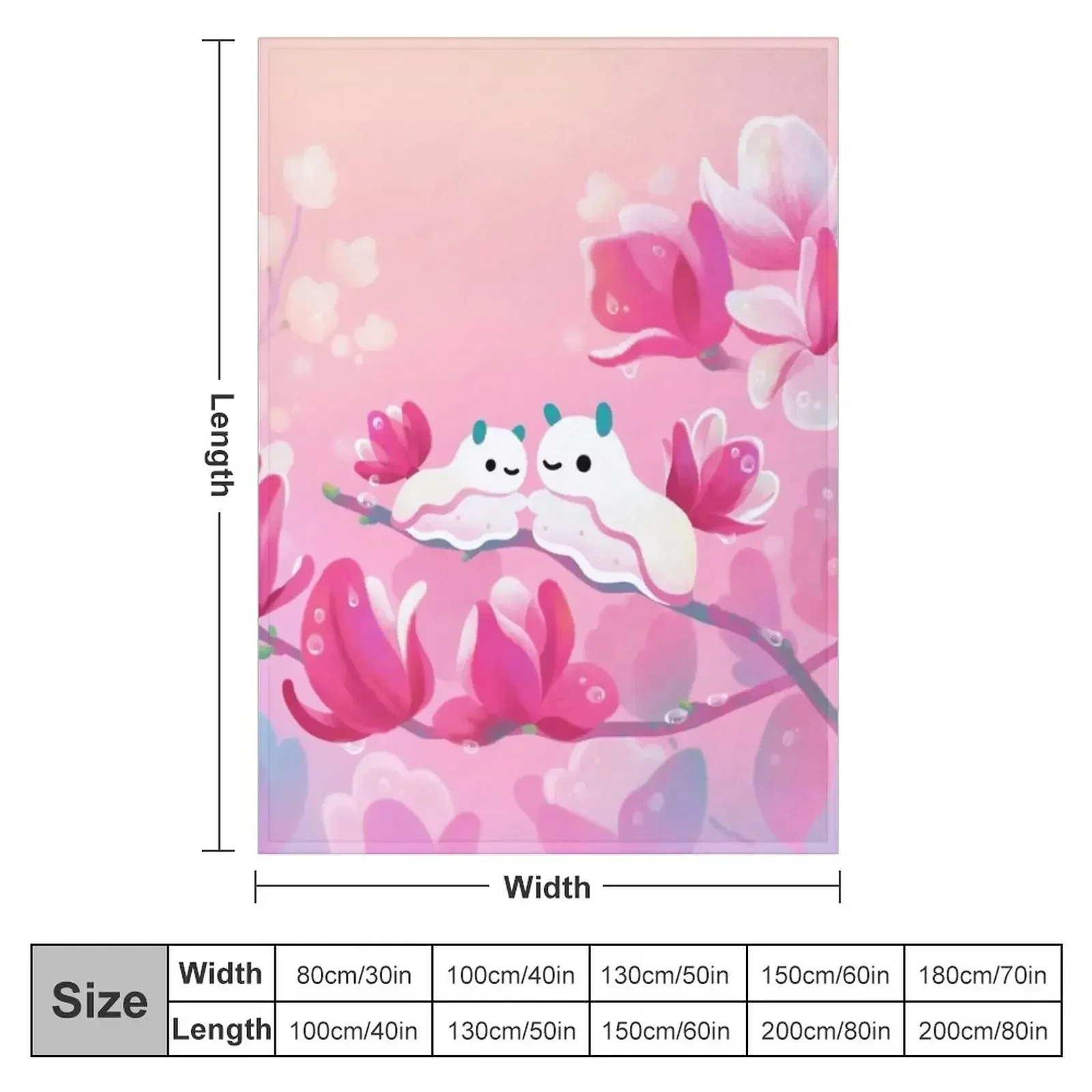 Magnolia sea slug Throw Blanket couch cozy soft plush fuzzy picnic outdoor blanket