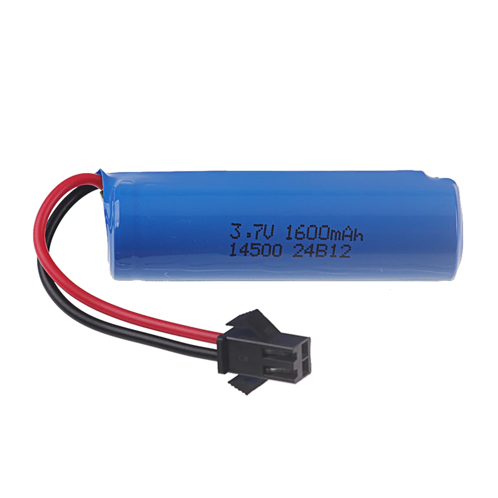 14500 3,7 V 1600 mAh Akumulator litowo-jonowy Wtyczka SM Do RC Stunt Dump Car C2 D828 RC Car Parts Upgrade 800 mAh Z Ładowarką