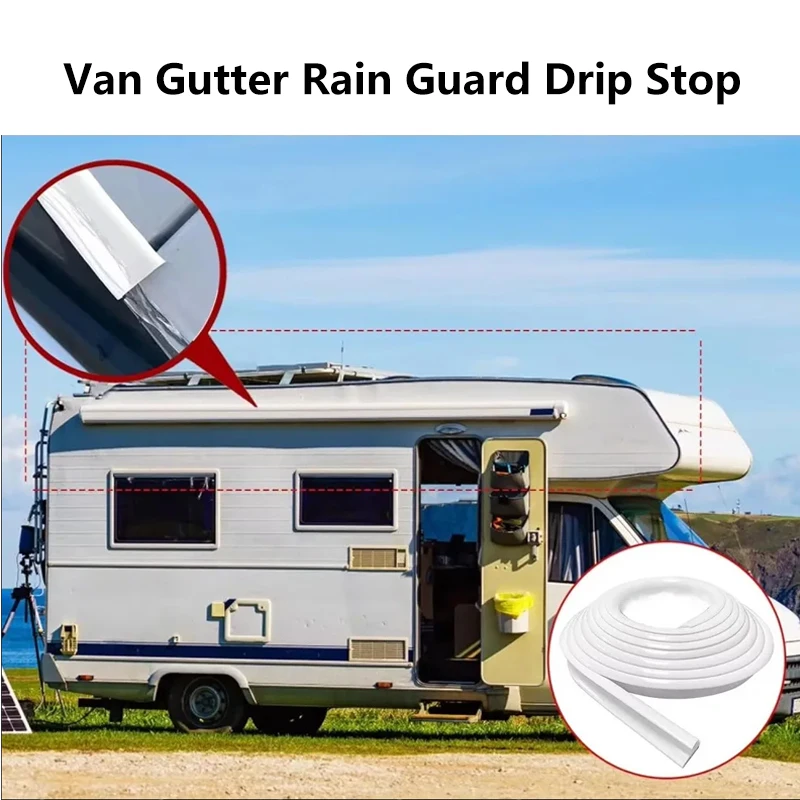 1M Van Rain Water Guide Strip For Caravan Motorhome Camper Van Gutter Rain Guard Drip Stop Water Guide RV Accessories