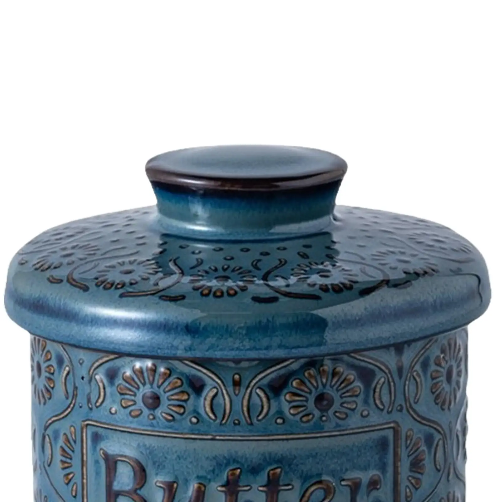 Home Ceramic Butter Container with Lid French Butter Crock Porcelain Cheese Storage Jar for Dining Table