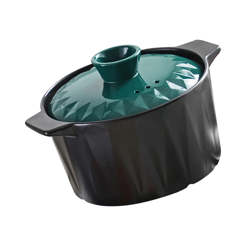 

1 шт., керамическая кастрюля с равномерным нагревом, нескользящая ручка, посуда для тушения, супа, овсянка, домашняя плита, керамическая запеканка