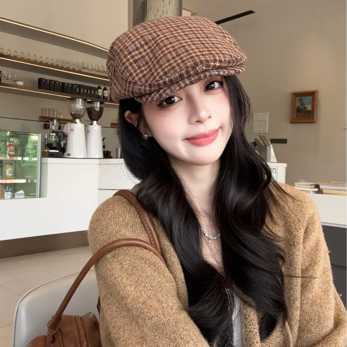 

New Plaid Hats Women Berets Spring Autumn Winter Newsboy Cap Women Vintage Flat Ivy Hats Golf Driving Cap Casquette