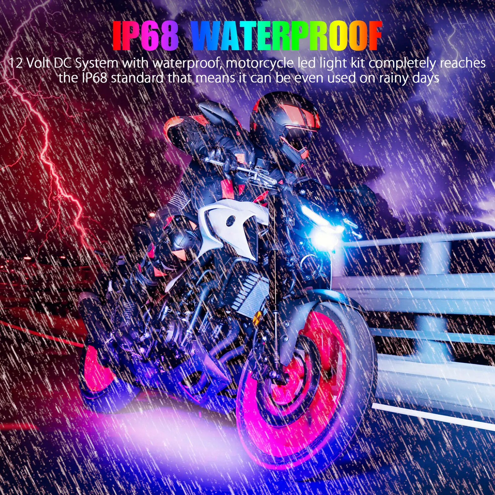 16PC APP IR RF telecomandi Wireless Neon Ground Atmosphere moto LED Light Strips per Harley Davidson Honda Kawasaki