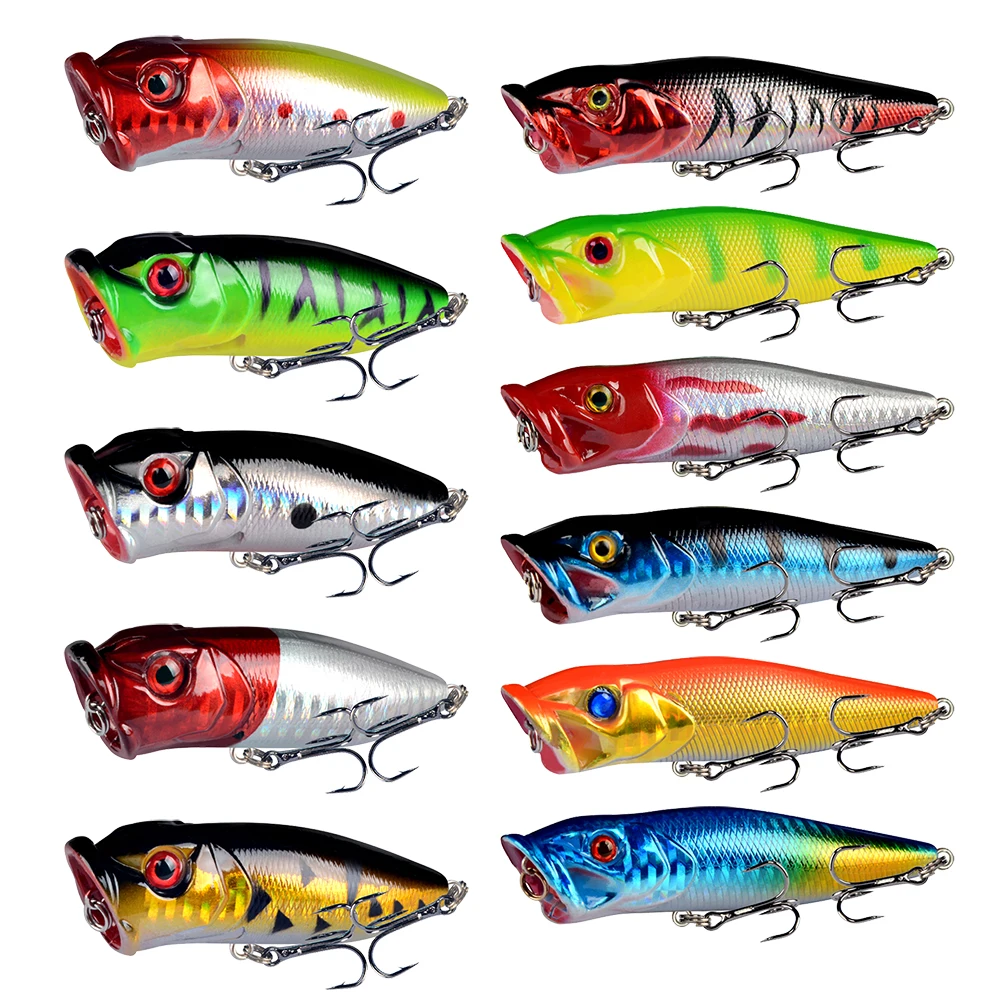 10 ピース/ロット混合セット釣りルアーハードベイトポッパールアーワブラー鯉釣具卸売トップウォーター Poper ペスカ