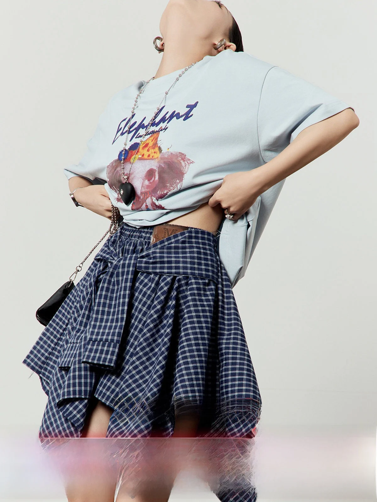 

Синий женский летний новый свободный топ с принтом, круглым вырезом, повседневный, для работы, от китайского бренда