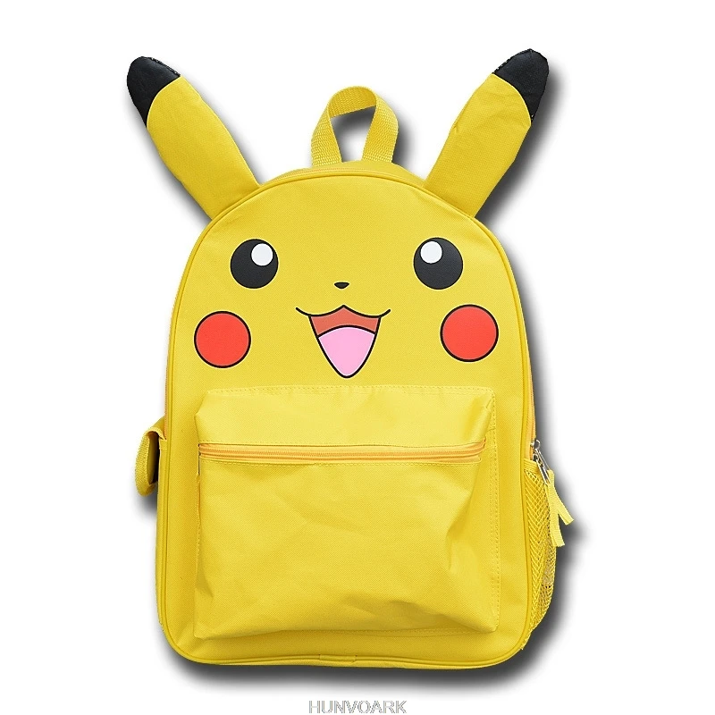 Pokemon Pikachu Backpack Yellow Children School Bags Cute Prints Monster Schoolbags with Ears design Capacity Cartoon Mochilas