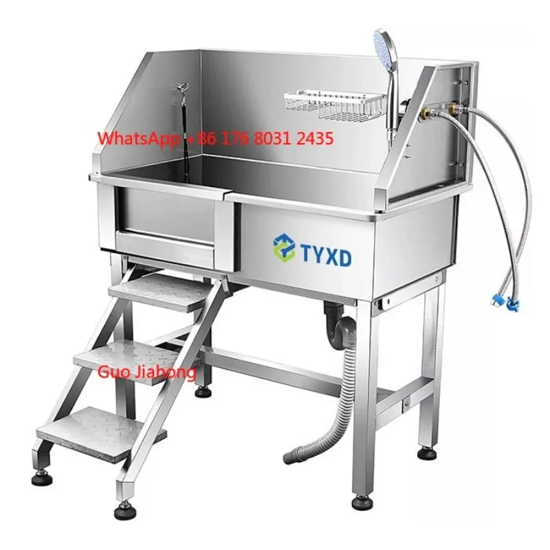 

34\" Stainless Steel SS304 Dog Grooming Bath Tub with Stairs for Cat Wash Station in Bathroom