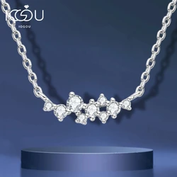 IOGOU Unique Cluster Layering D Color Moissanite Pendant Necklace for Women 925 Sterling Silver Jewelry Certified Nature Choker