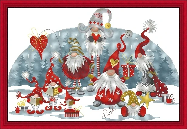 Cross Stitch Kits Craft Embroidery  DIY Needlework  Cross Stitch set Aida  Metalllic aida Vervaco PN-0195759 Christmas dwarf