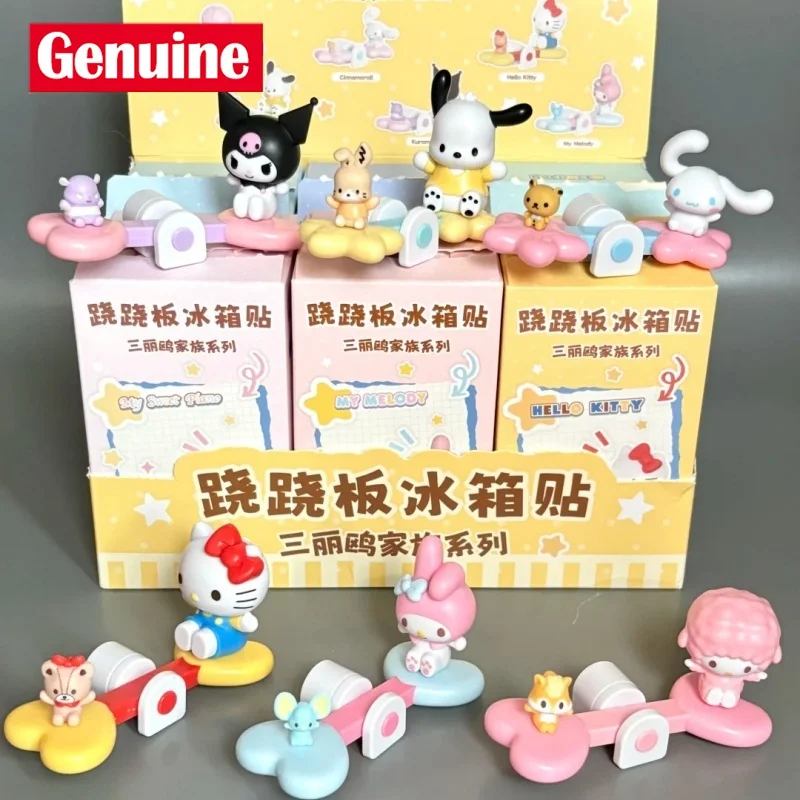 

Подлинный магнит на холодильник серии Sanrio See-Saw, новая модная глухая коробка Kawaii, коллекционная Kuromi Cinnamoroll My Melody Pochacco, подарок