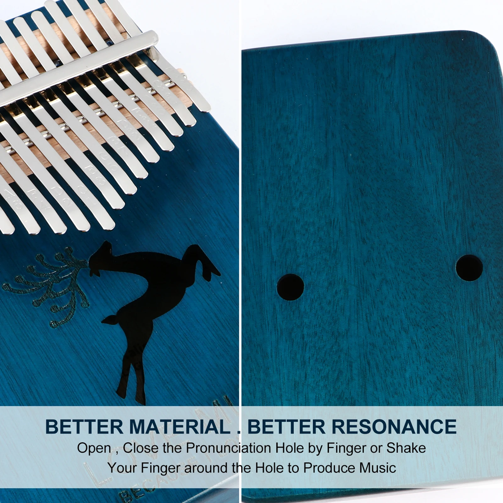 

1Set Thumb Kalimba Piano 17 Keys Creative Finger Piano Wooden Musical Instrument Educational Portable Resonant Instrument