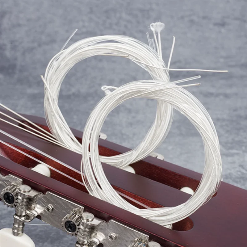 6 uds cuerdas de Metal de nailon clásico púas de guitarra de cuerda plateadas 1-6 alambre de guitarra usado accesorios de guitarra acústica clásica - imagen 2