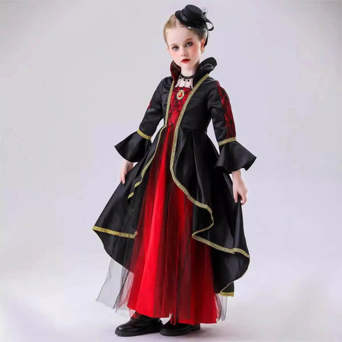 k Princ Skirt loween New Children's Costume  Witch Stage Performance Outfit Gothic Sle Women's Ethnic Costume