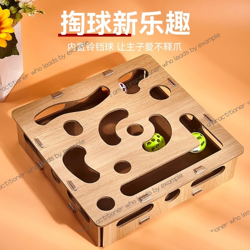 

Cat self-pleasure and boredom relief artifact, pet puzzle hollowing toy, game maze box to amuse cats
