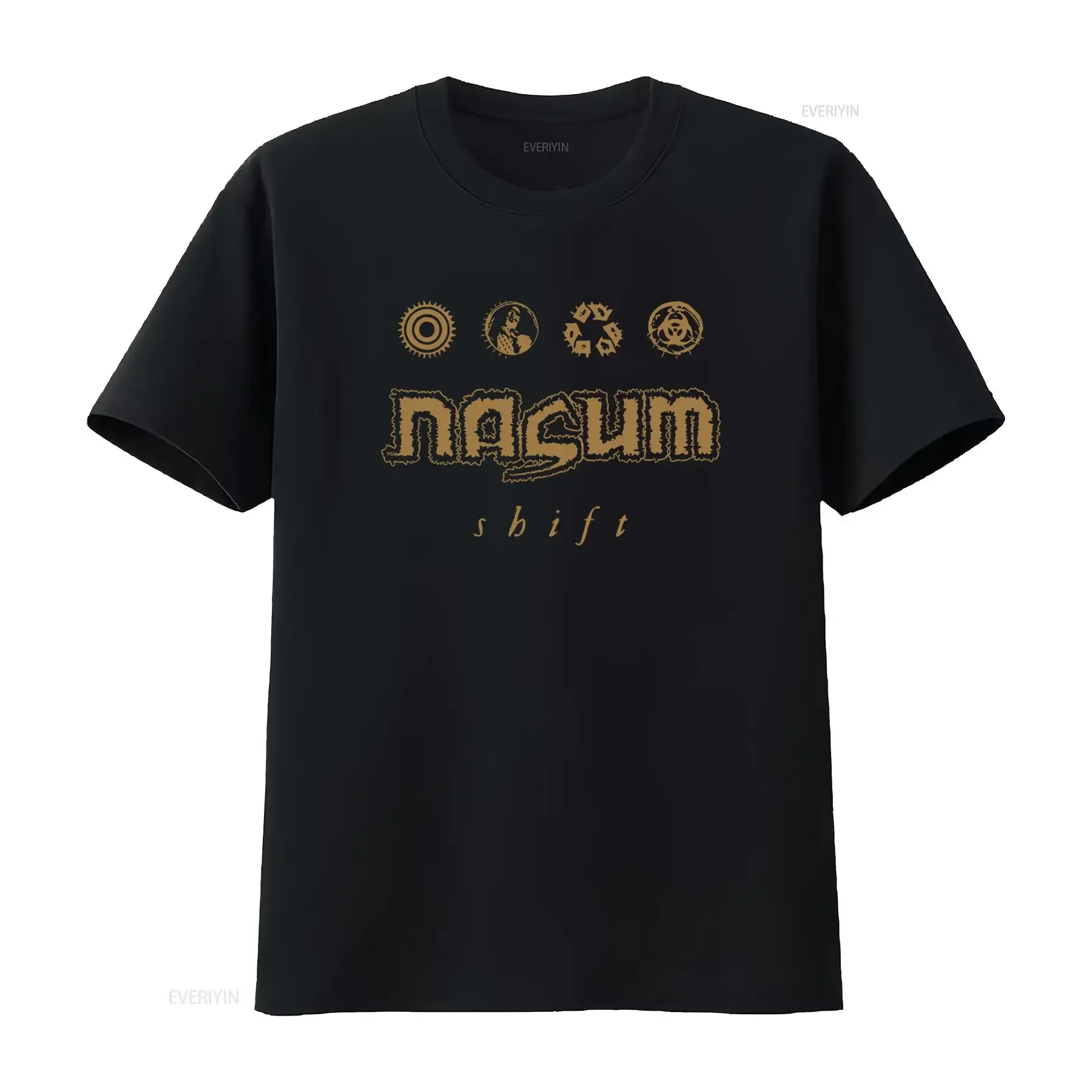 Camiseta Masculina Nasum Swedish Grindcore Band Shift Cover Tamanho M 2XL Vintage Lavada Confortável Versátil Estilosa Elástica