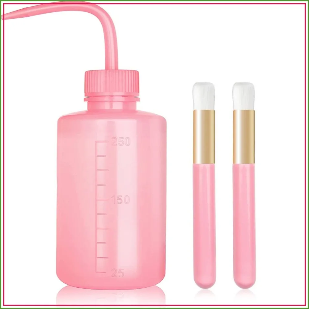 

3 PCS Lash Shampoo Brush Set with 250ml Safety Wash Bottles and 2 PCS Blackhead Cleaning Brushes for Eyelash Extension Supplies