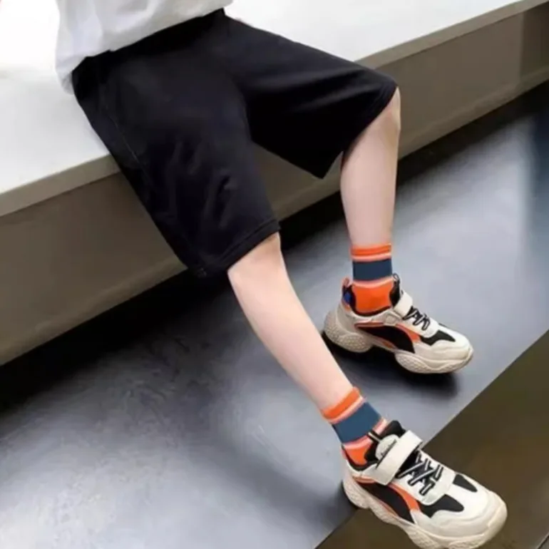 3-14years Boys Summer Shorts Solid Cotton Kids Short Sweatpants Children Elastic Waist Half Pants