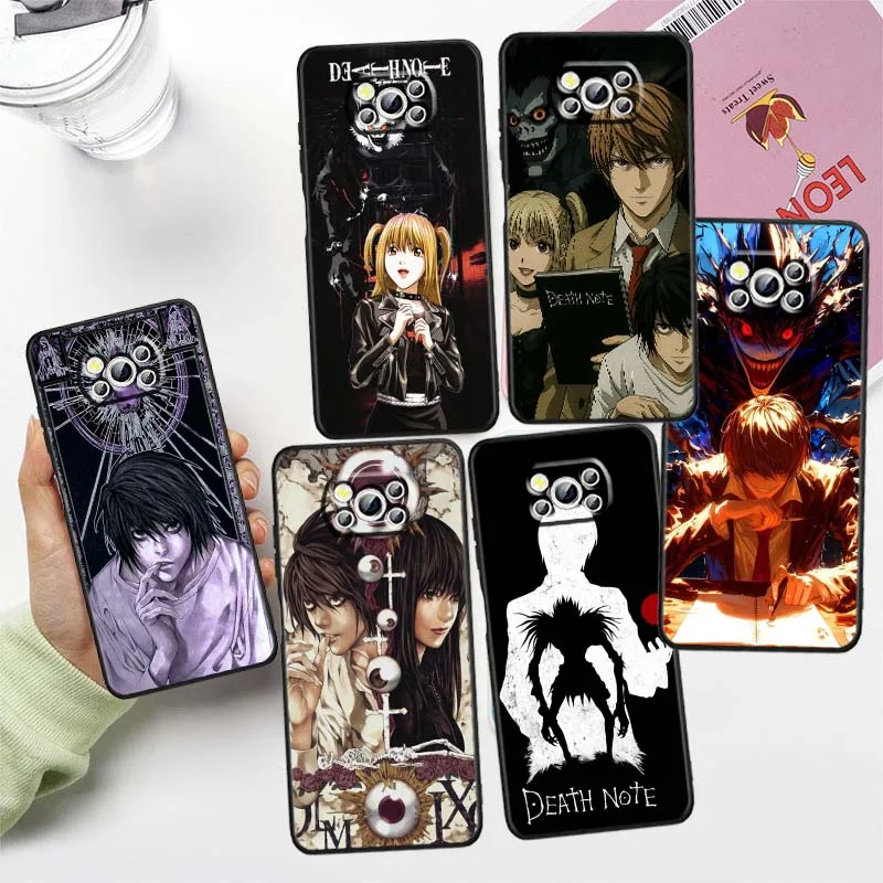 

D-Deaths N-Note Comics For Xiaomi Mi Poco F3 F4 F5 F6 X3 X4 X5 X6 X7 M3 M4 M5s M5 M6 GT Pro 5G Black Cover Phone Case