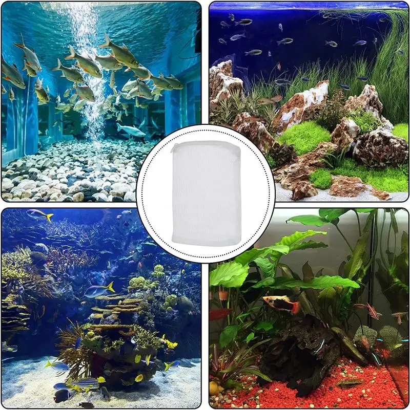 5 Pcs/Set Aquarium Filter Bag Fish Tank Mesh Bag Zipper Net Pond For Bio Ball Active Carbon Isolation Storage 11 Sizes