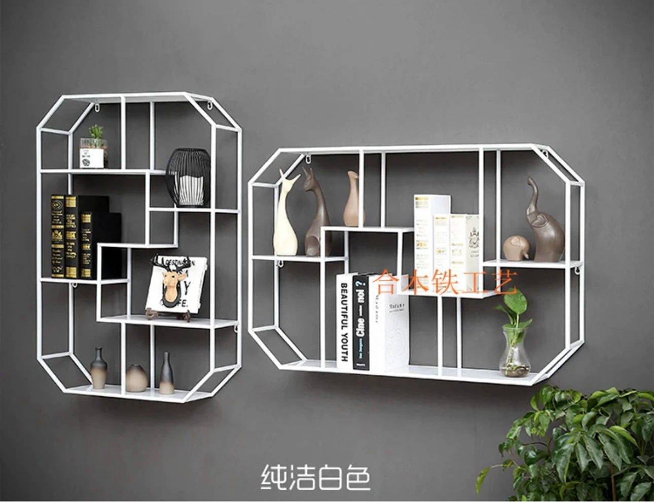 Wall bookcase shelf wall locker bedroom wall creative plaid living room wine rack hanging cabinet wall cabinet