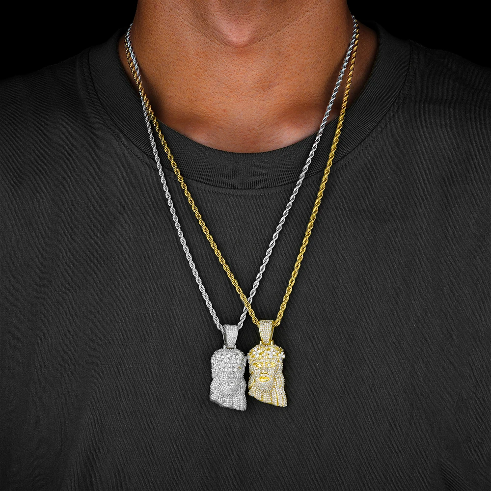 

Hip Hop Luxury iced out Jewelry Jesus Head 18K Gold-Plated and inlaid Zircon Fashionable Exquisite Gift Pendant