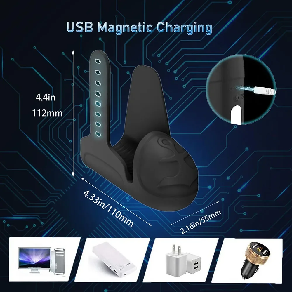 10 stimolatore di glande a vibrazione Stimolazione della struttura Masturbatore Ritardo Estensore del pene regolabile Glande Trainer Adulti Giocattoli del sesso Uomini