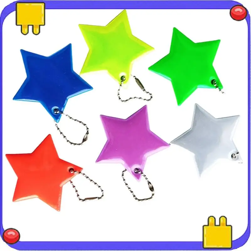 10pcs Reflector Pendant Backpack School Bag Reflective Keychain for Principal Backpack Bike Running Random Color