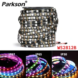 WS2812B LED Light DC5V Smart Pixel RGB Led Strip Light Individually Addressable IC IP30 IP65 IP67 Magic Tape Light Black PCB