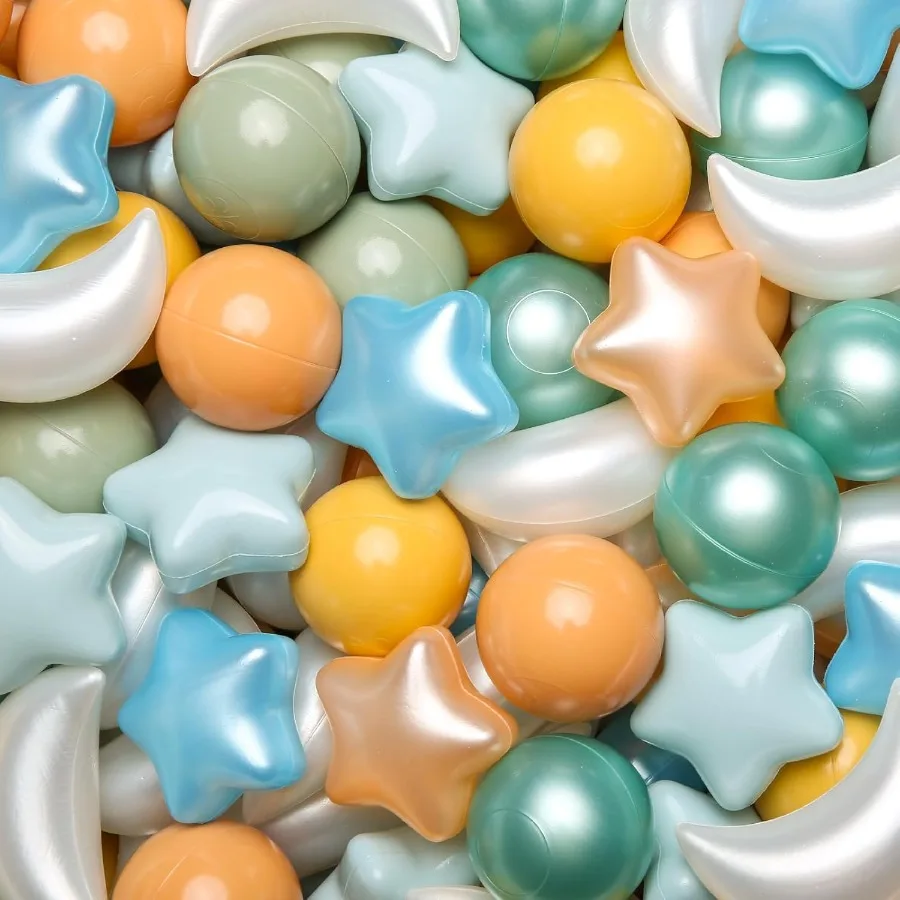 100 bolas bolas bolas formas para crianças, bolas de estrela de plástico para piscina de bolinhas, slide, cercadinho, festa de aniversário, decoração de natal