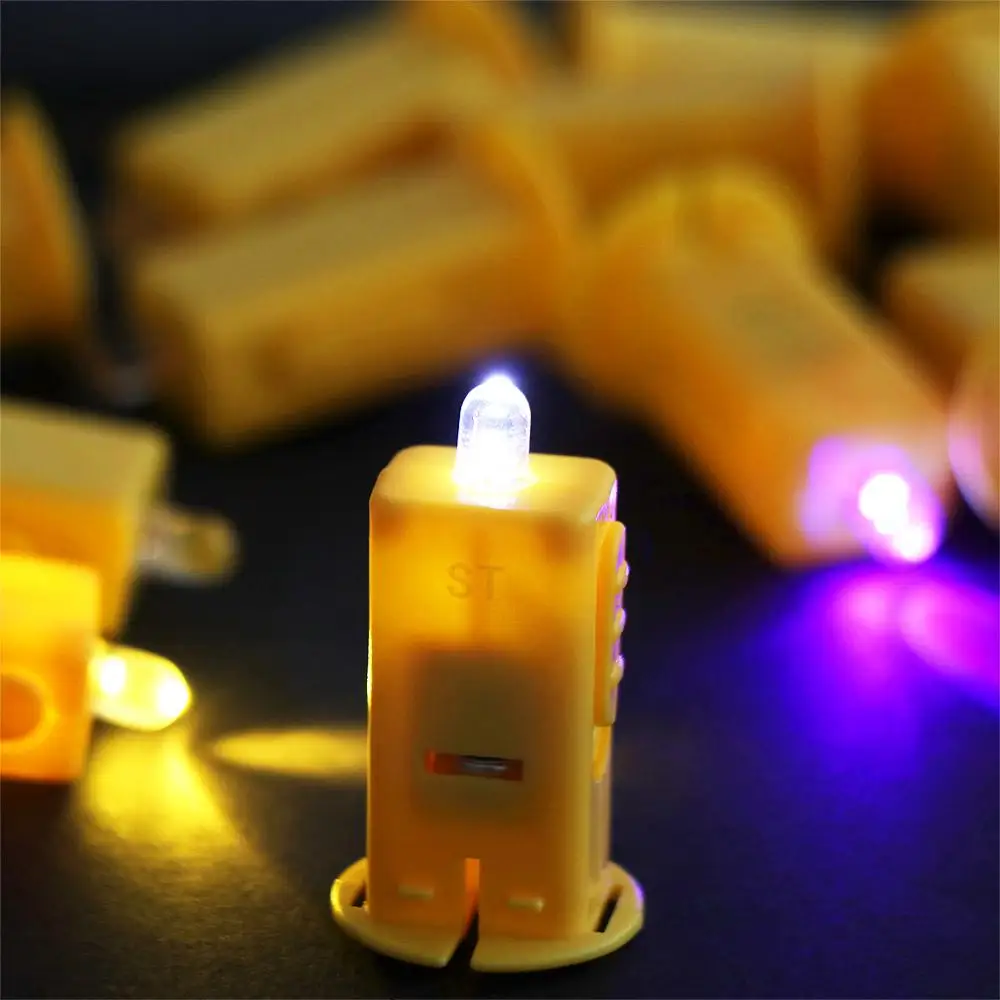 10pcs Electronic Light Lantern LED Wick Built-in Lamp DIY Material Lantern Light Miniature Yellow Wicks Lamp Festival