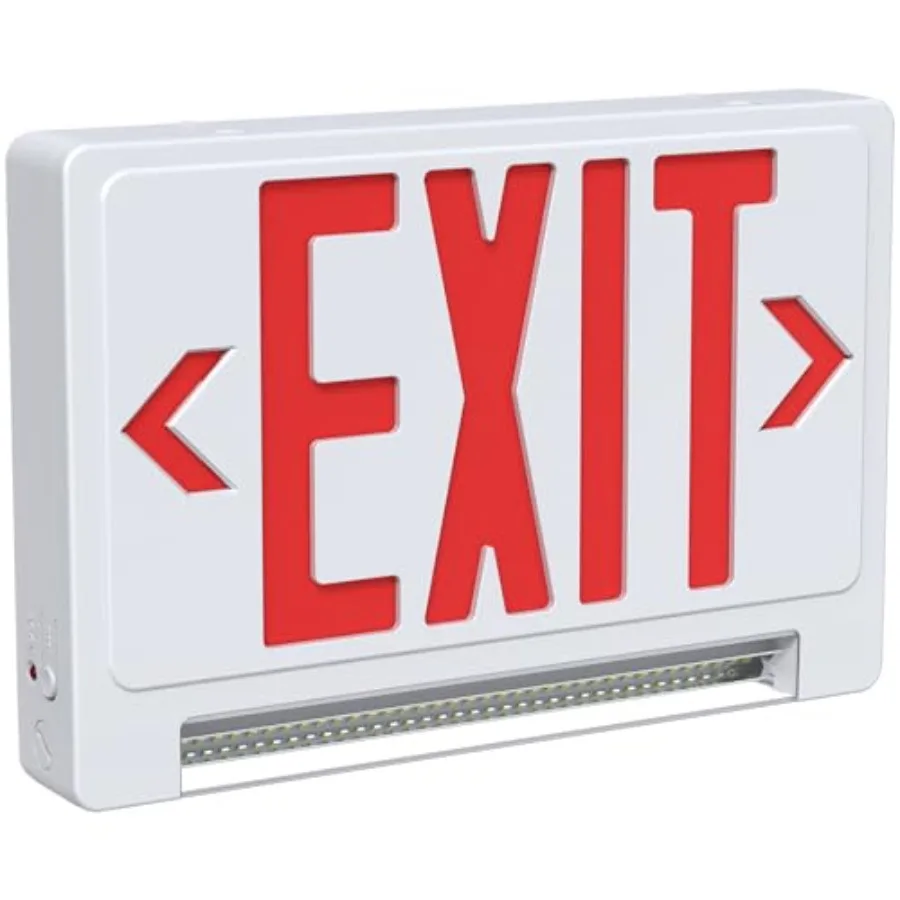 Exit Signs with Emergency Lights Battery Backup, UL Listed Double-sided Exit sign with Adjustable Light Pipe, Hardwired Compact