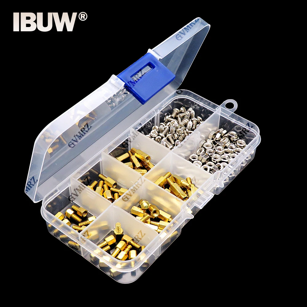 180PCS M3 Brass Hex Column Standoff Support Spacer Pillar M3 Screw Nut For PCB Board